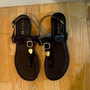 Coach Chocolate brown open toe sandals